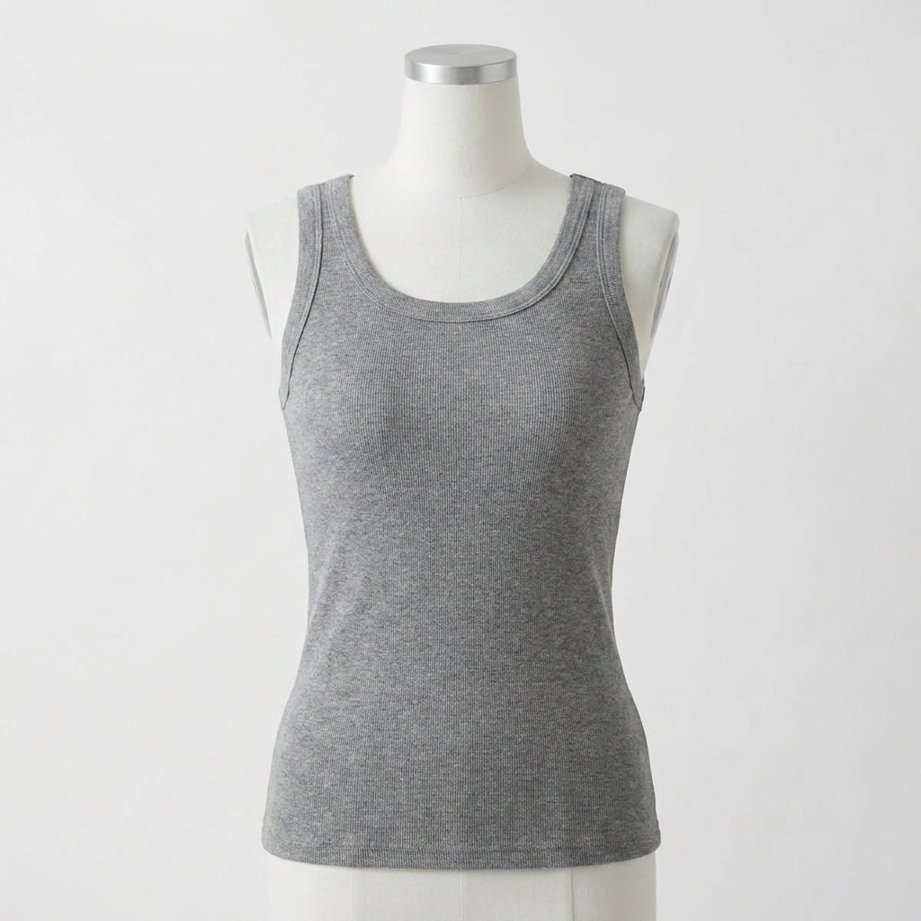 Mary's Ribbed Cotton Built-in Bra Tank
