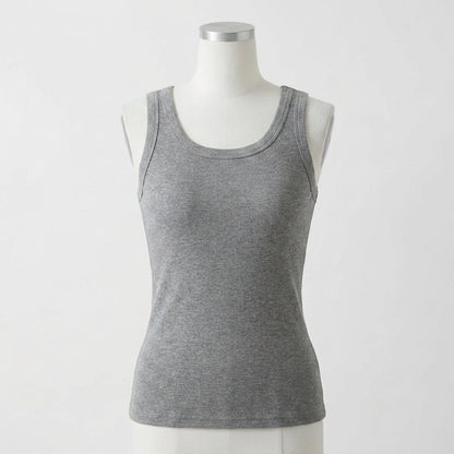 Mary's Ribbed Cotton Built-in Bra Tank