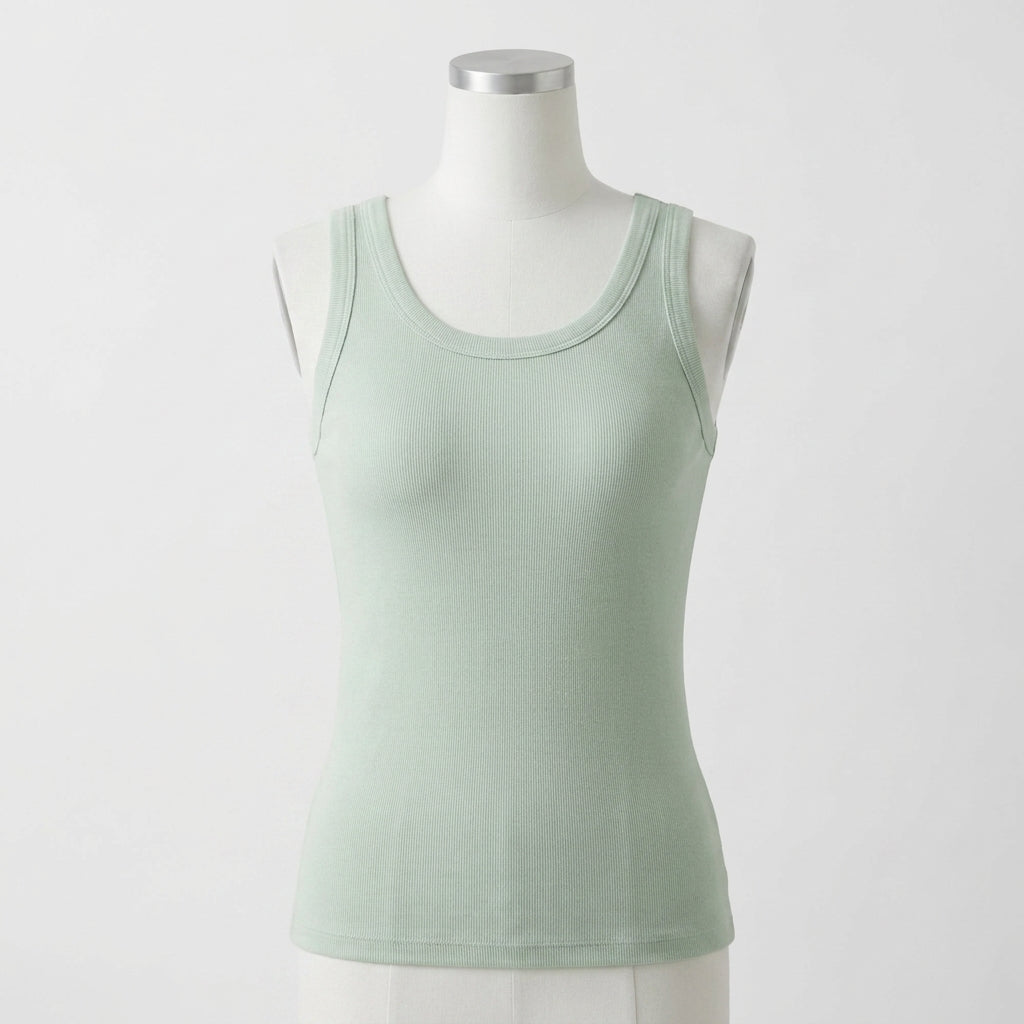 Mary's Ribbed Cotton Built-in Bra Tank