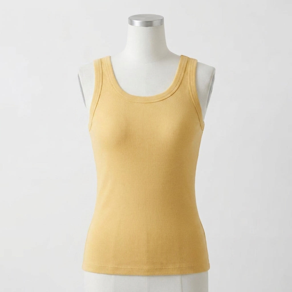Mary's Ribbed Cotton Built-in Bra Tank