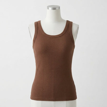Mary's Ribbed Cotton Built-in Bra Tank
