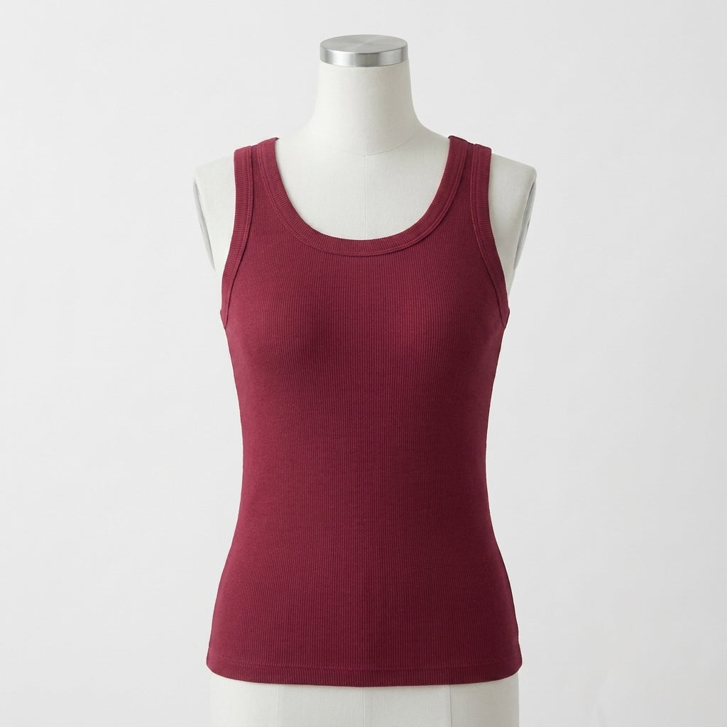 Mary's Ribbed Cotton Built-in Bra Tank