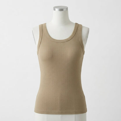 Mary's Ribbed Cotton Built-in Bra Tank