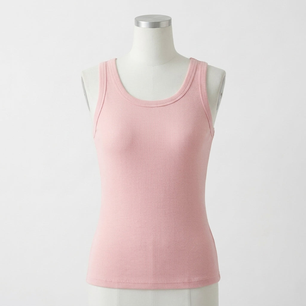 Mary's Ribbed Cotton Built-in Bra Tank