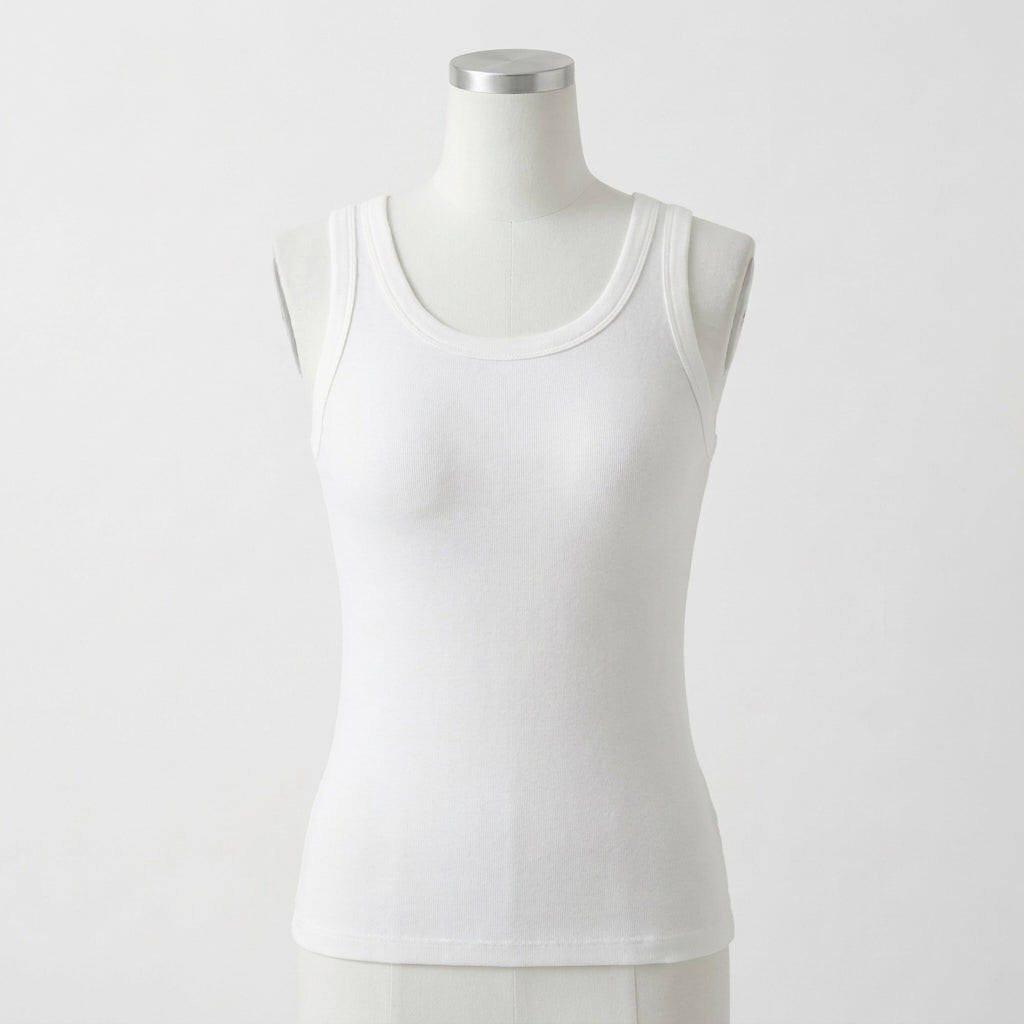 Mary's Ribbed Cotton Built-in Bra Tank