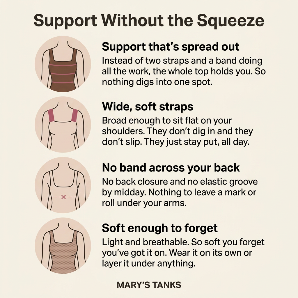 Mary's Tanks Built-In Bra Comfort Shaper Tank